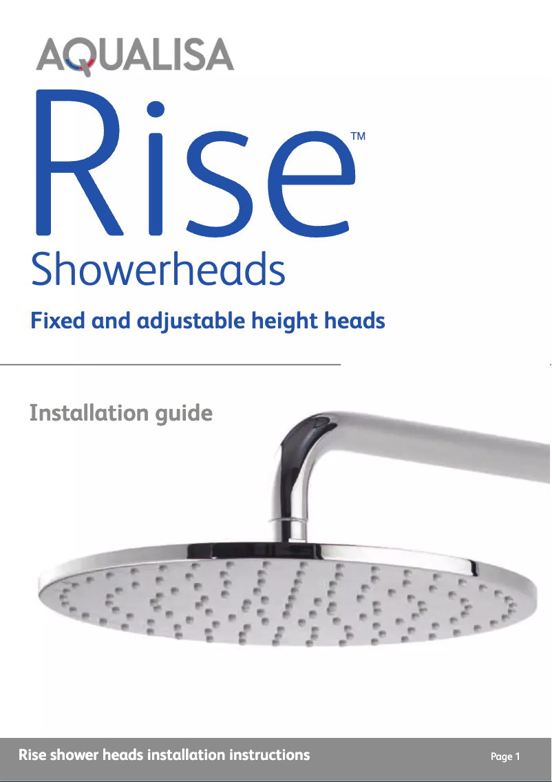 Página 1 del manual Manual de usuario Aqualisa Rise