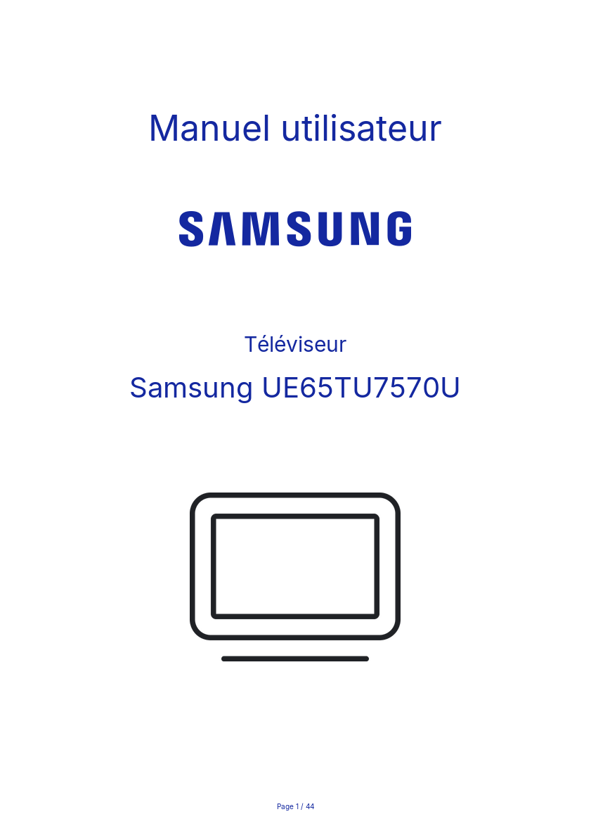Page n°1 - Manuel utilisateur Samsung UE65TU7570U