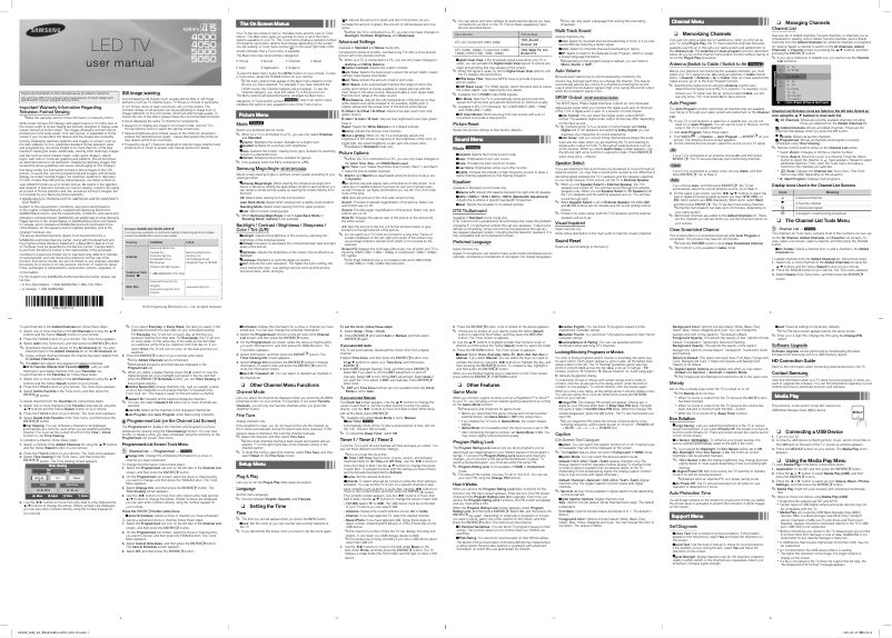 Image de la première page du manuel de l'appareil UN32F5000AF