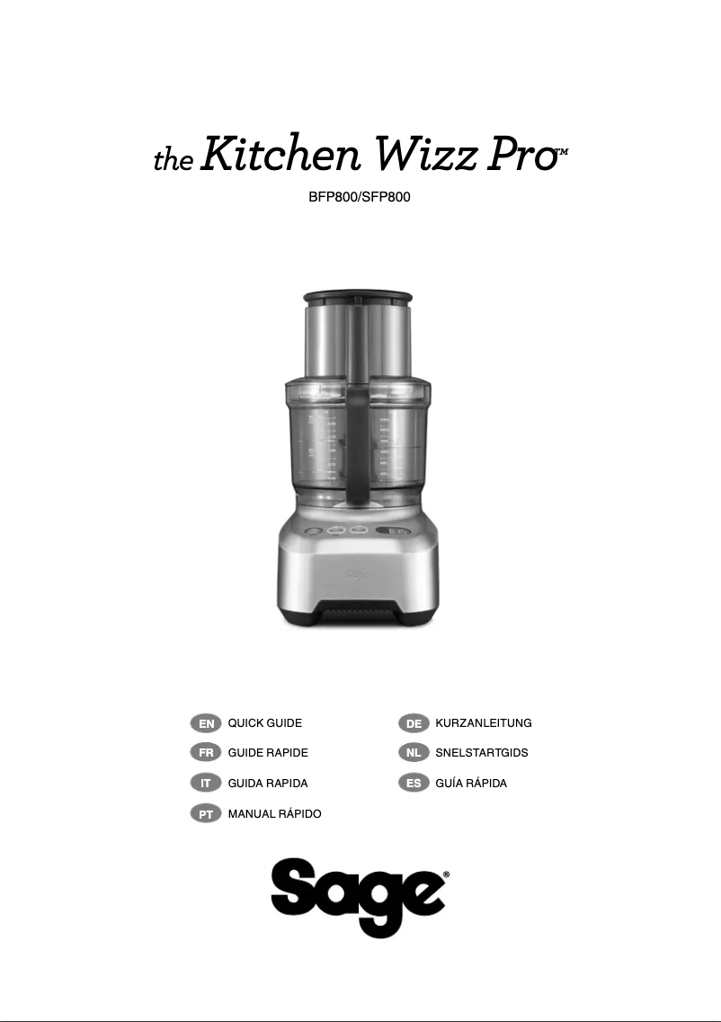 Image de la première page du manuel de l'appareil the Kitchen Wizz 15 Pro SFP800