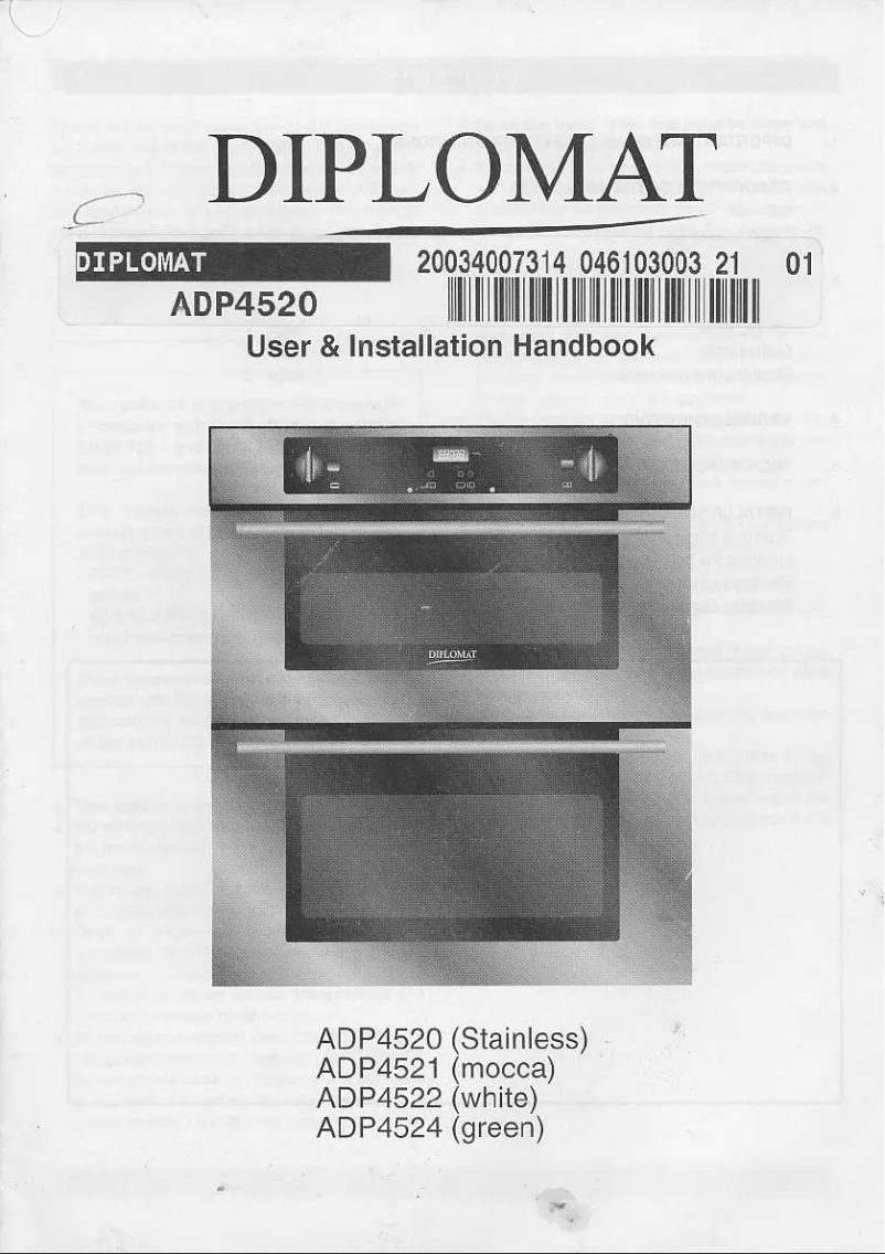 Page n°1 - Manuel utilisateur Diplomat ADP4522