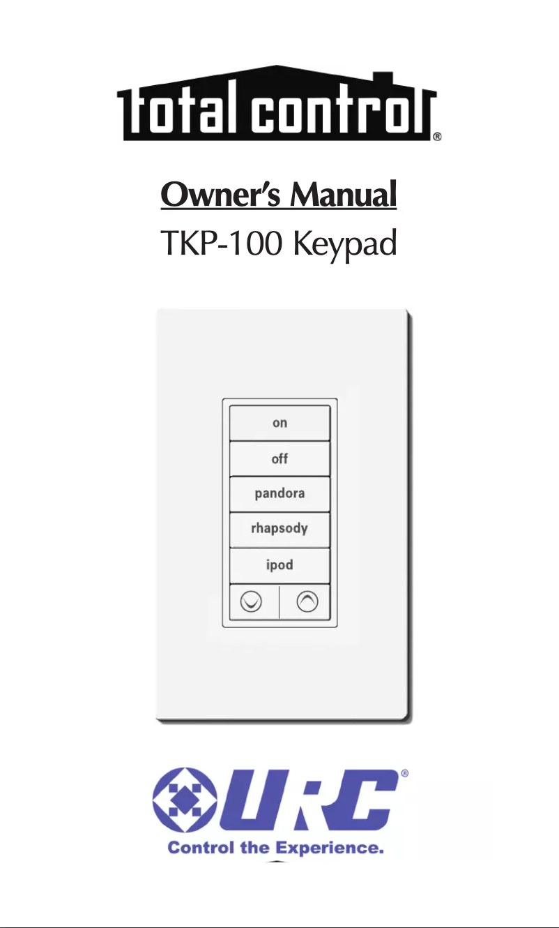 Page 1 de la notice Manuel utilisateur Universal Remote Control TKP-100