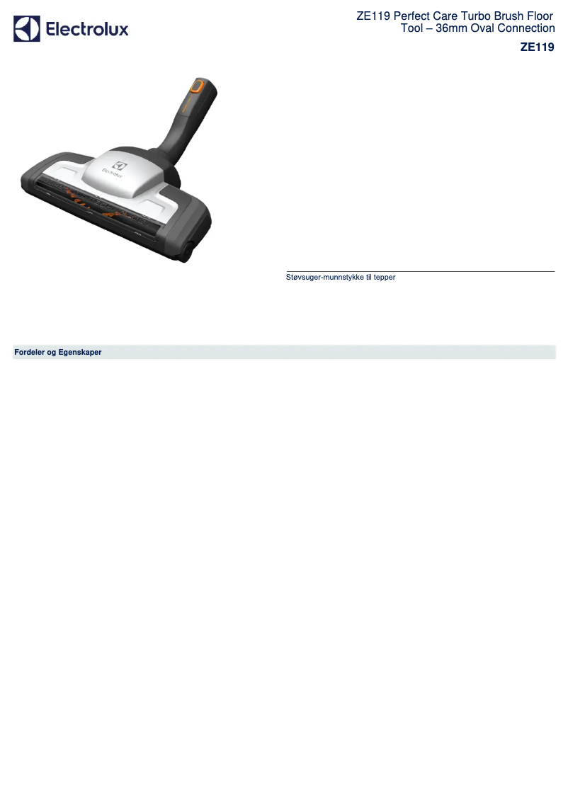 Page n°1 - Brochure Electrolux ZE119
