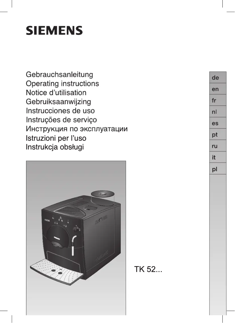 Page 1 de la notice Manuel utilisateur Siemens TK52001