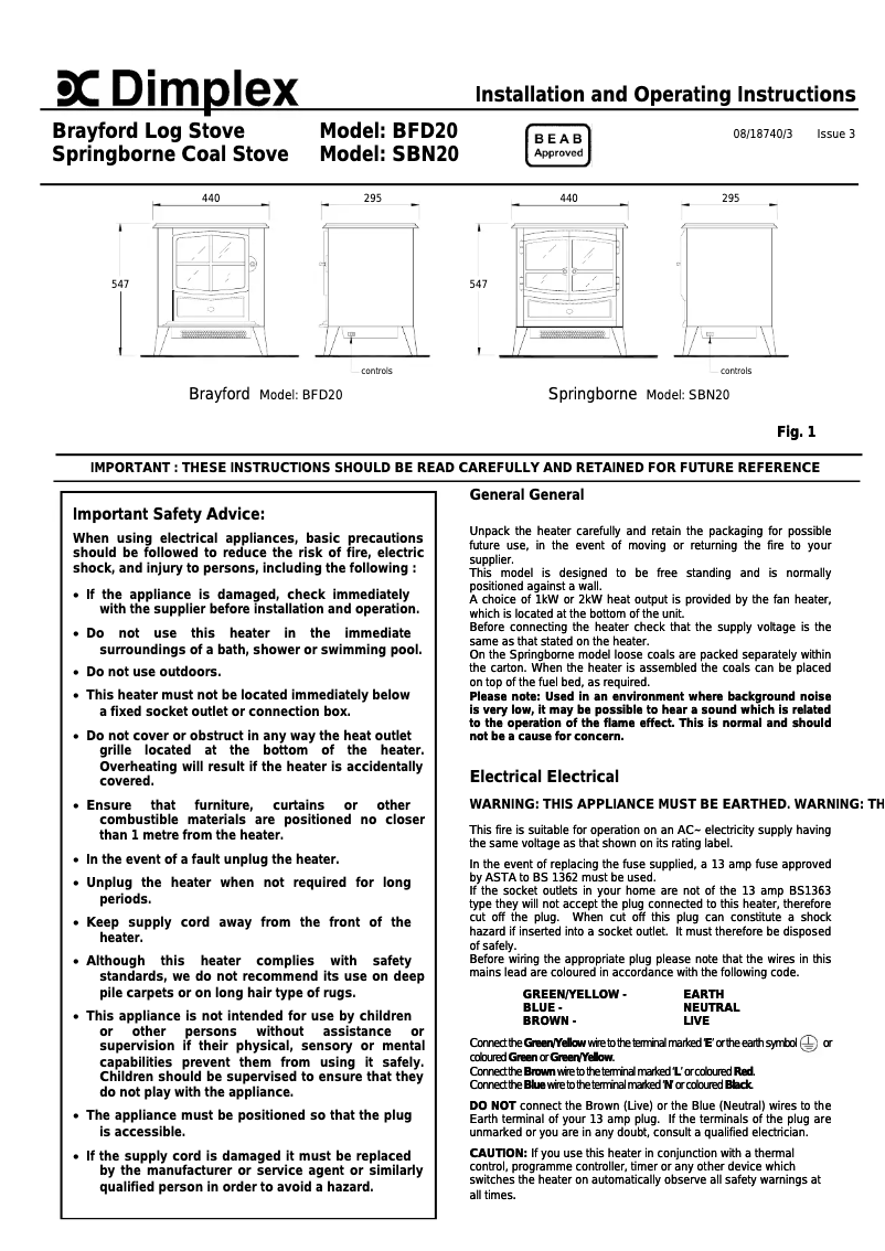 Imagen de la primera página del manual del dispositivo SBN20E