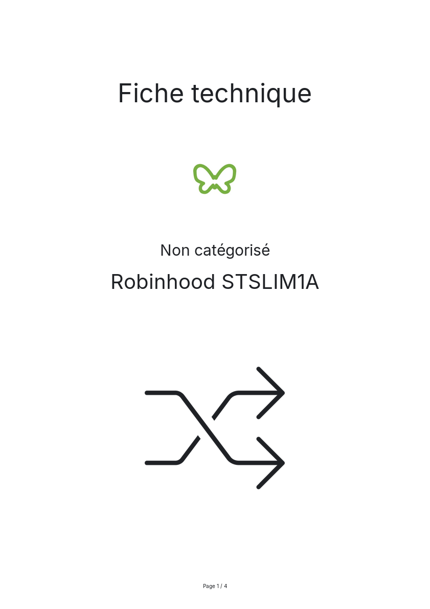 Page n°1 - Fiche technique Robinhood STSLIM1A