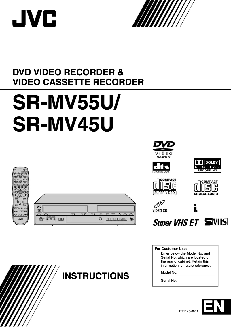 Page 1 of the manual User Manual JVC SR-MV45