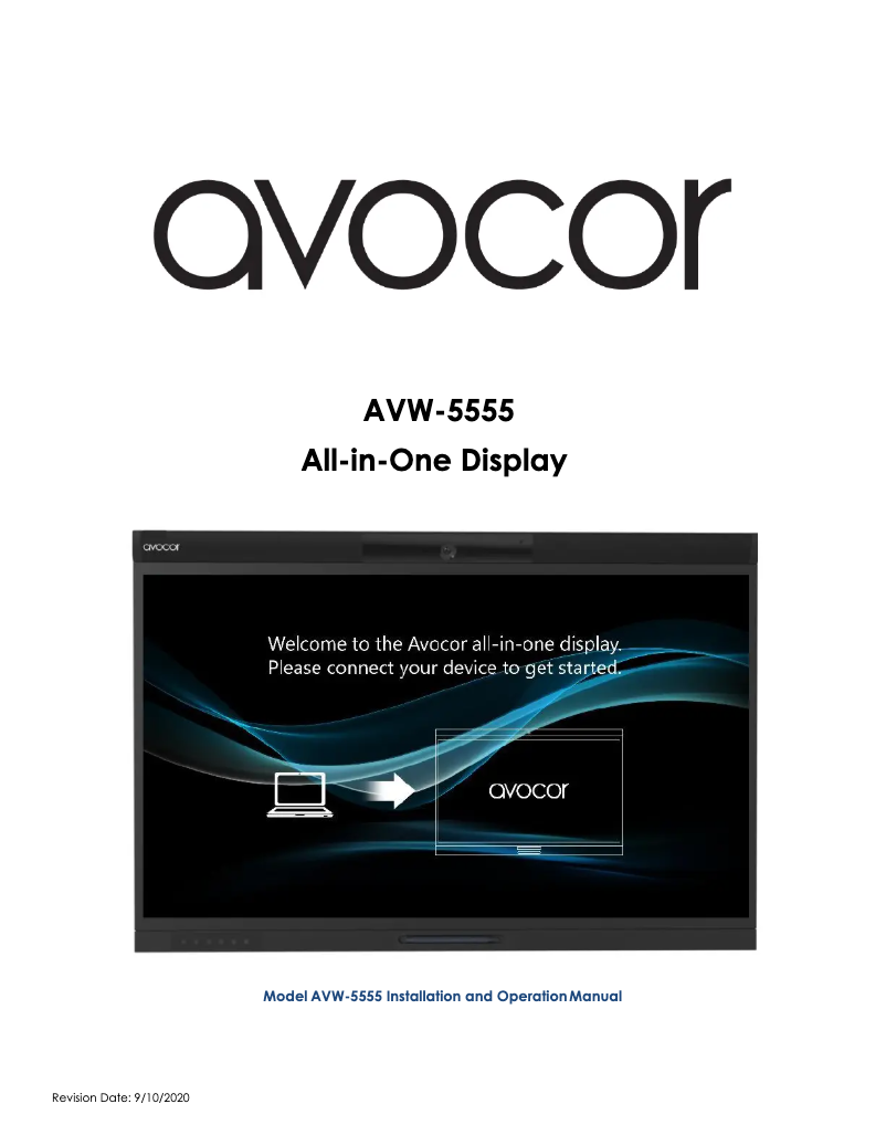 Image de la première page du manuel de l'appareil AVW-5555