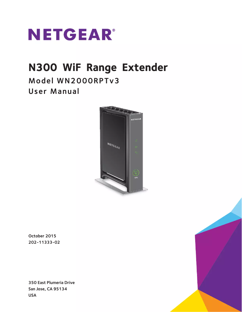 Page 1 de la notice Manuel utilisateur Netgear WN2000RPTv3