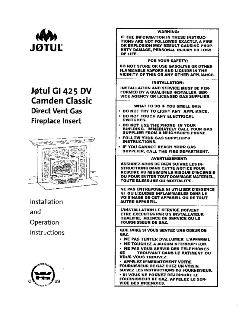 Page 1 de la notice Manuel utilisateur Jøtul GI 425 DV