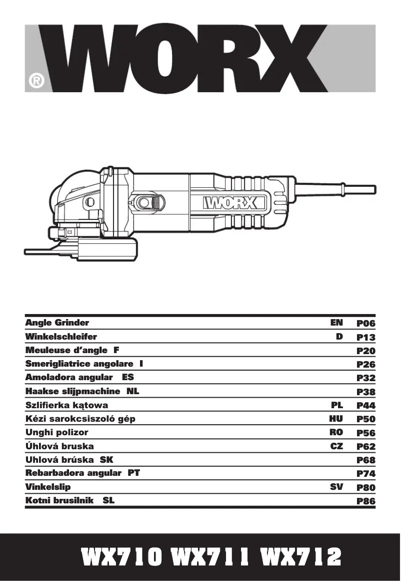 Page n°1 - Manuel utilisateur Worx WX712