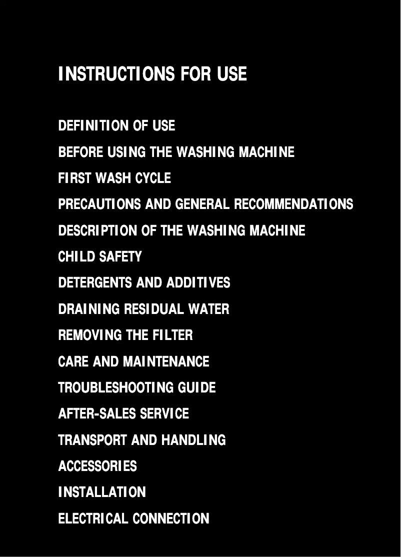 Page n°1 - Manuel utilisateur Whirlpool AWM 1019