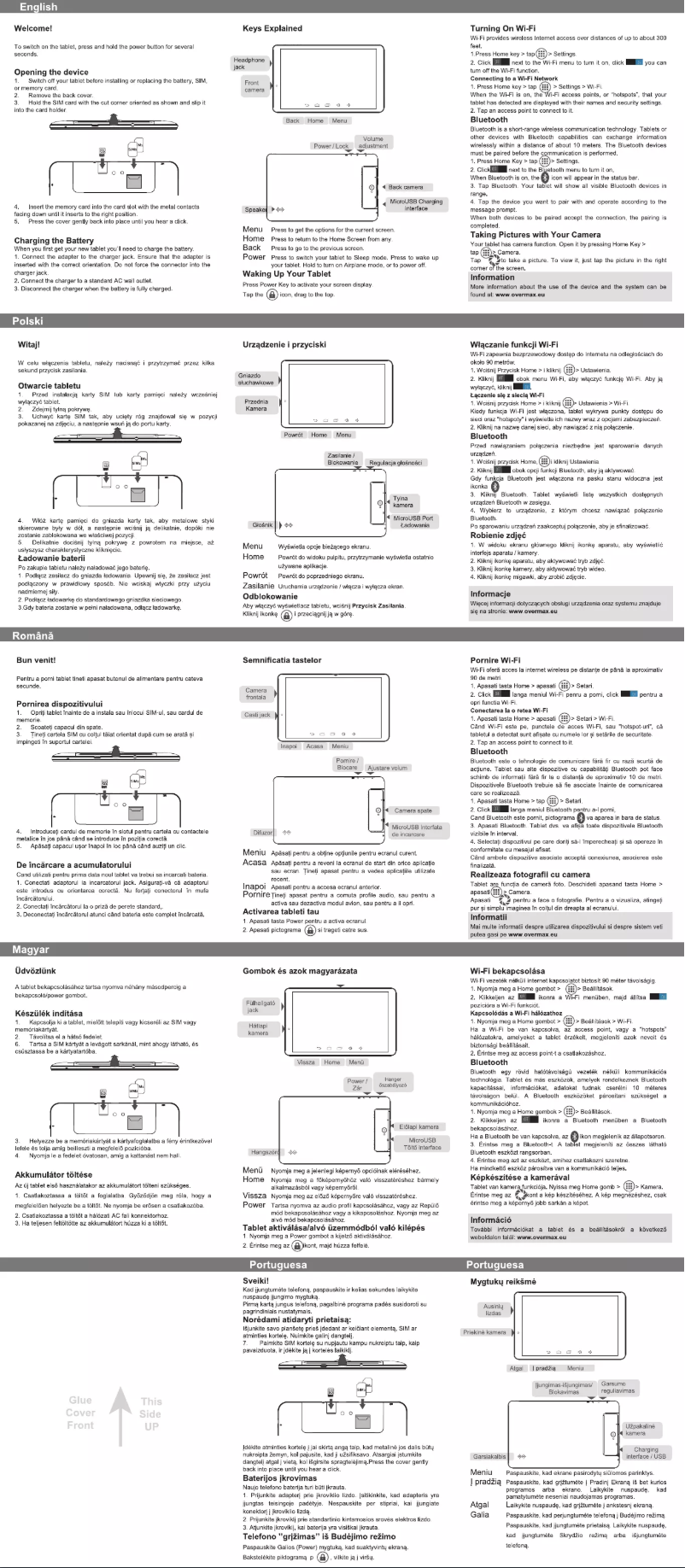 Page 1 de la notice Manuel utilisateur Overmax Qualcore 1032 4G