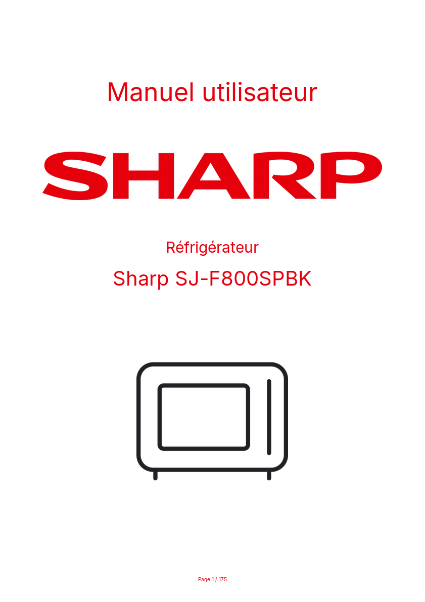 Image de la première page du manuel de l'appareil SJ-F800SPBK