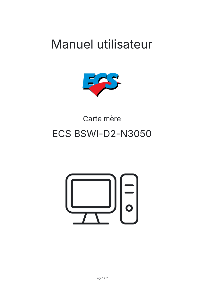 Image de la première page du manuel de l'appareil BSWI-D2-N3050