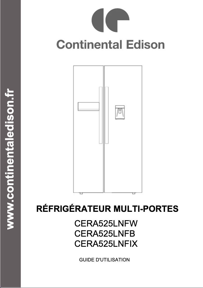 Page n°1 - Manuel utilisateur Continental Edison CERA525LNFW