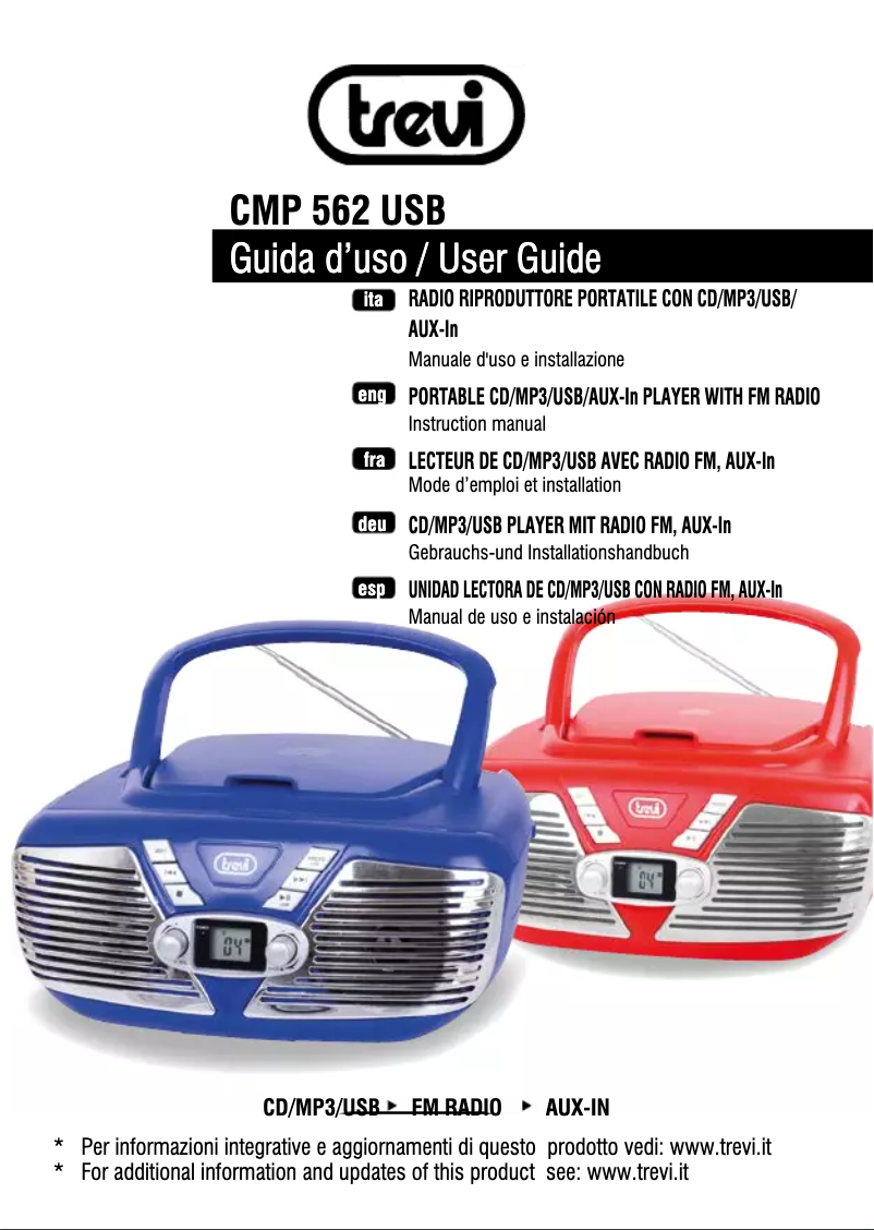 Page n°1 - Manuel utilisateur Trevi CMP 562 USB