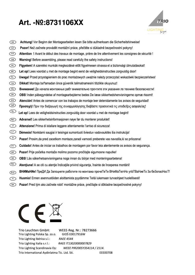 Image de la première page du manuel de l'appareil Narcos 873110607