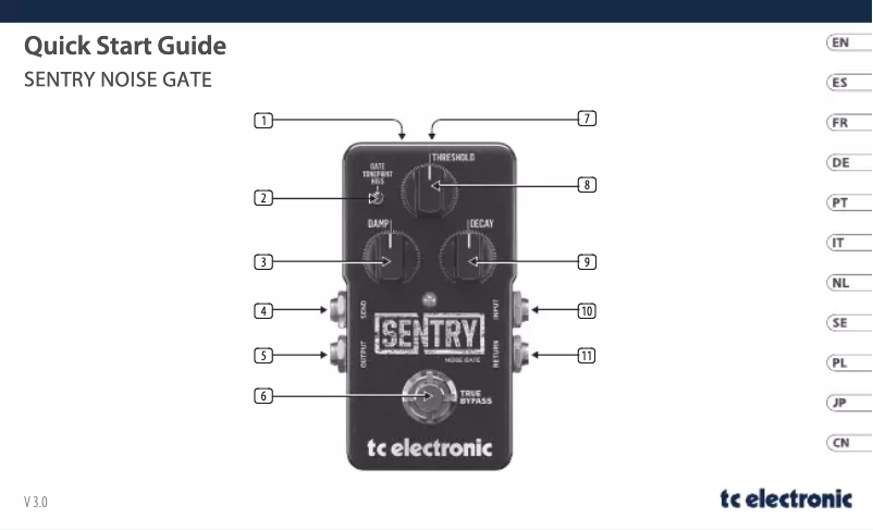 Page n°1 - Manuel utilisateur TC Electronic Sentry Noise Gate