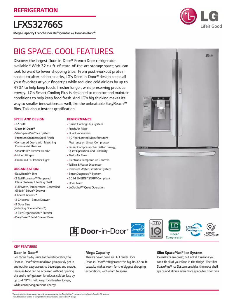 Image de la première page du manuel de l'appareil LFXS32766