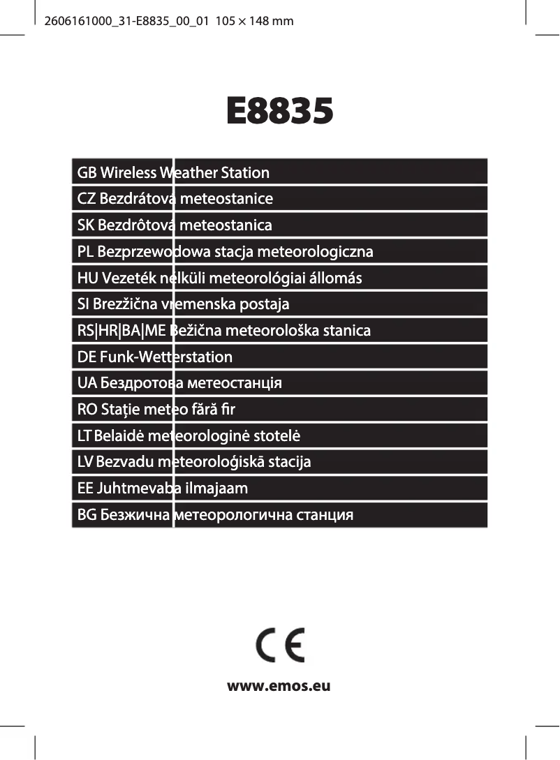 Page 1 de la notice Manuel utilisateur Emos E8835