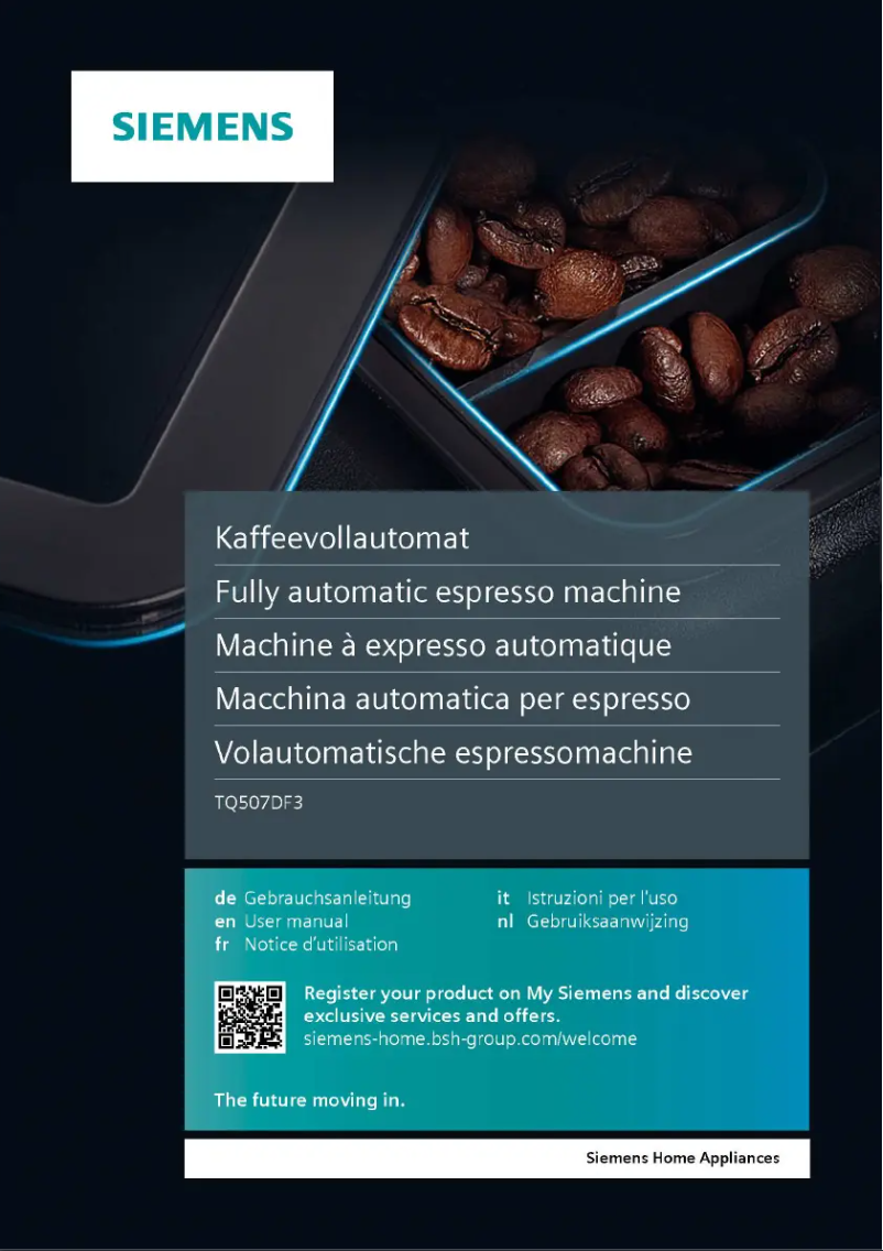 Page 1 de la notice Manuel utilisateur Siemens TQ507DF3