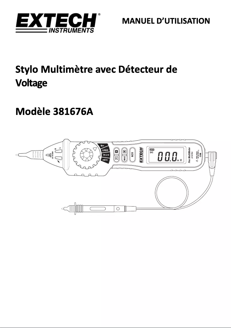 Page n°1 - Manuel utilisateur Extech 381676A