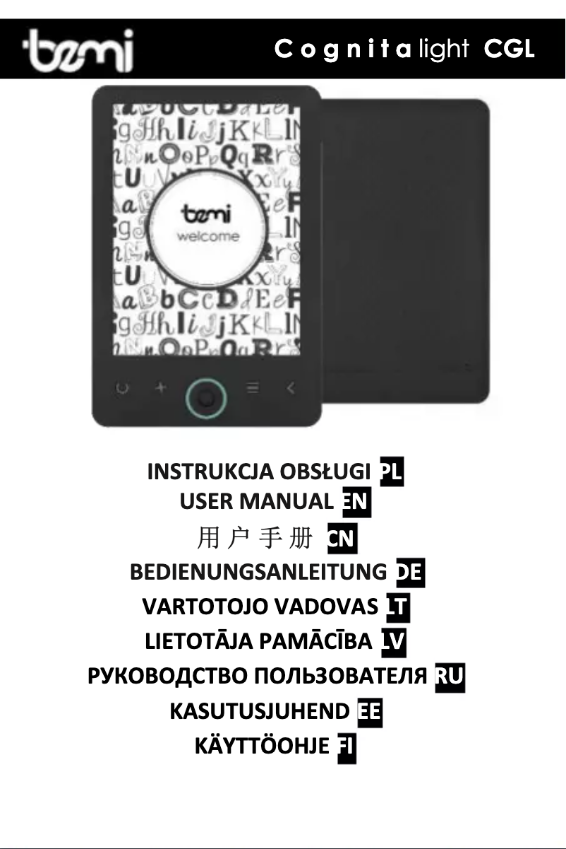 Page 1 de la notice Manuel utilisateur BEMI Cognita Light CGL