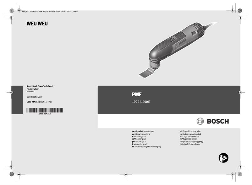 Page n°1 - Manuel utilisateur Bosch PMF 1900 E SET