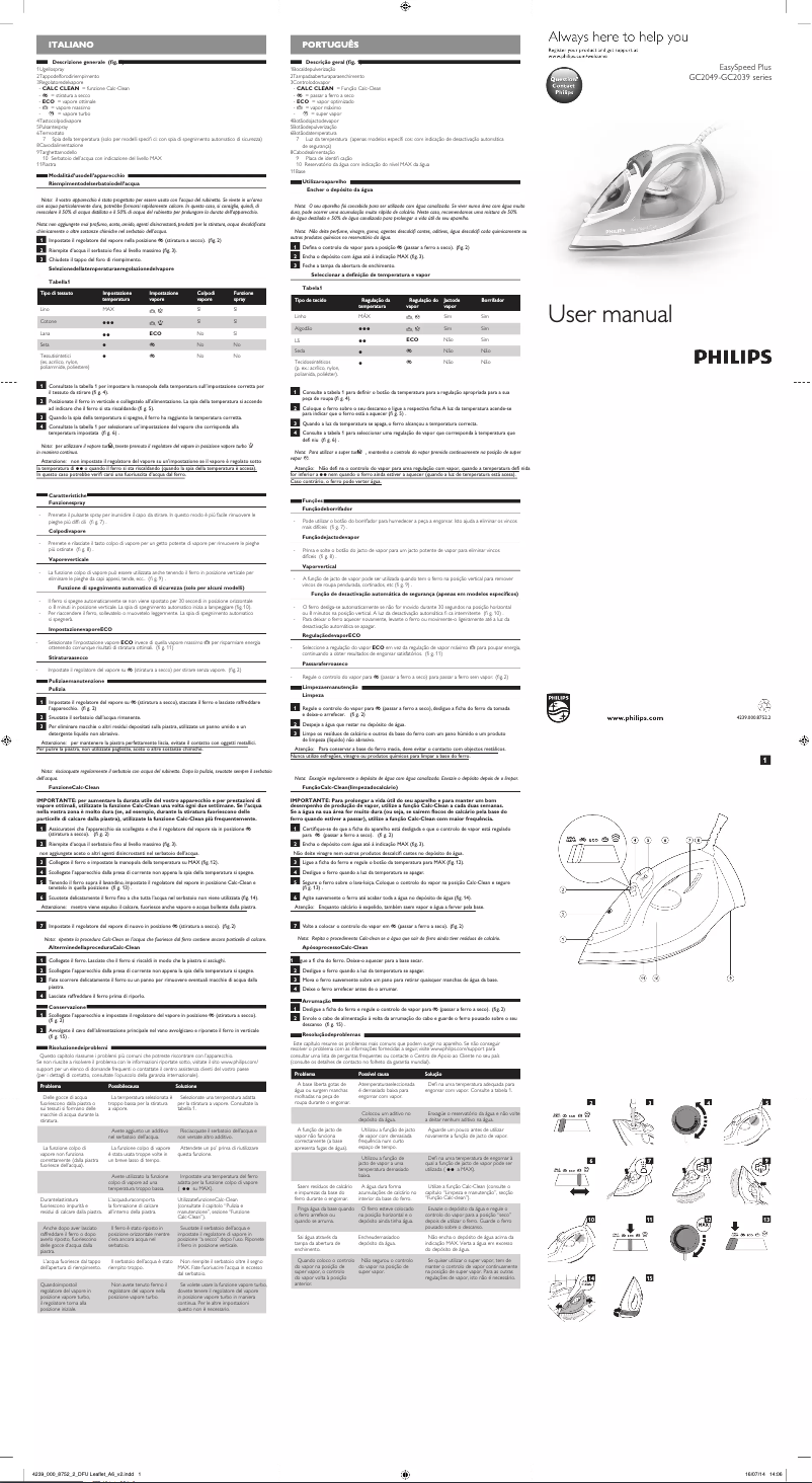 Page 1 de la notice Manuel utilisateur Philips EasySpeed GC2047