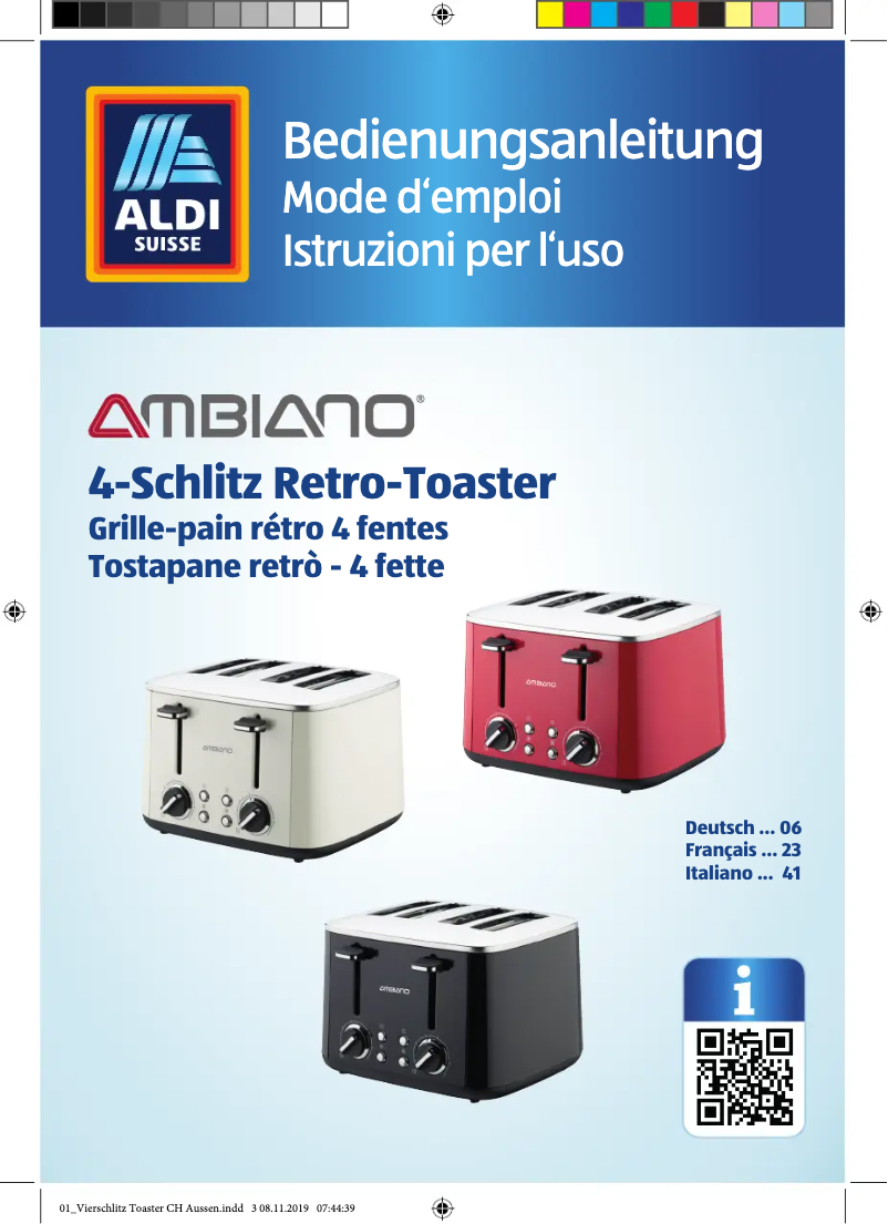 Image de la première page du manuel de l'appareil GT-TR-FS-01