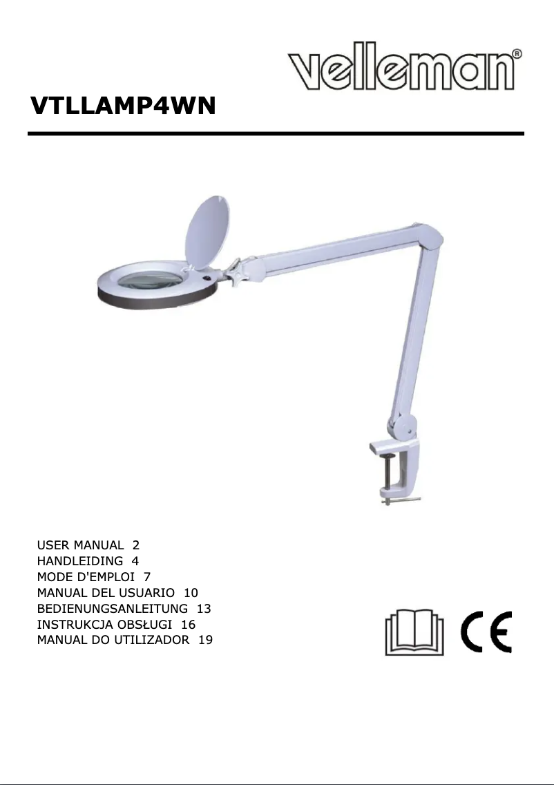 Page 1 de la notice Manuel utilisateur Velleman VTLLAMP4WN