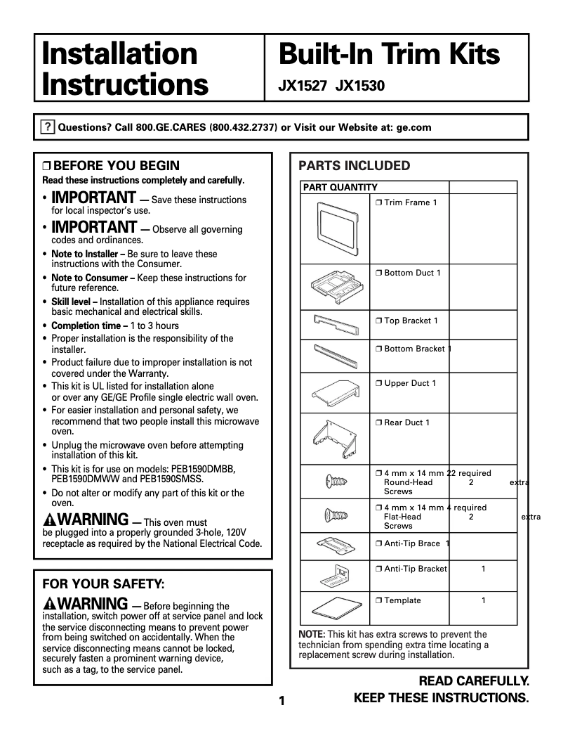 Image de la première page du manuel de l'appareil JX1530MSA
