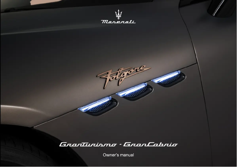 Page n°1 - Manuel utilisateur Maserati Granturismo (2025)
