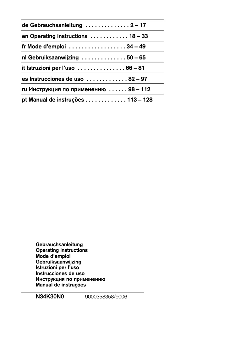 Page 1 de la notice Manuel utilisateur Neff Domino NK 3430 N
