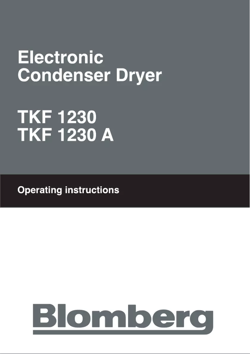 Page 1 de la notice Manuel utilisateur Blomberg TKF 1230 A