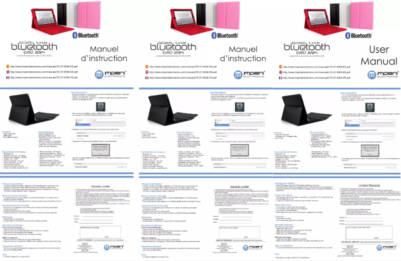 Page 1 de la notice Manuel utilisateur Imperii Electronics TE.07.0006.00