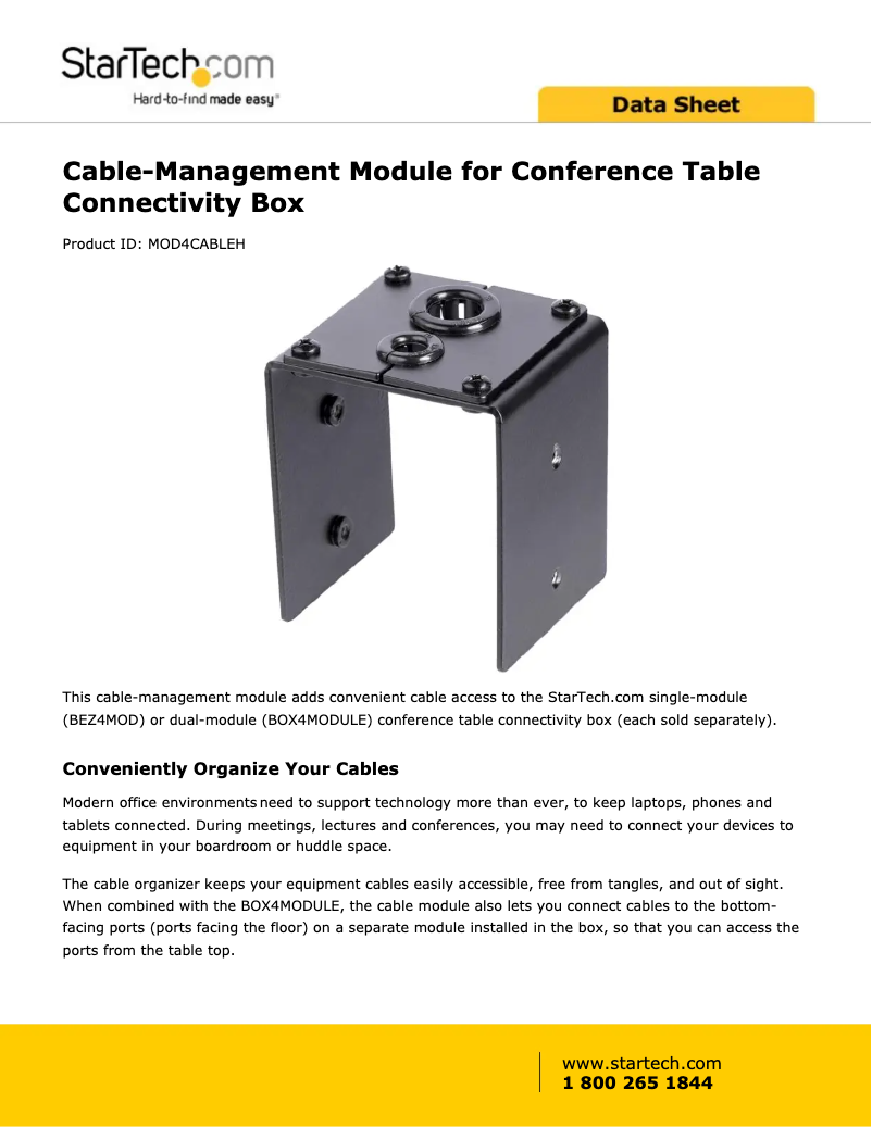 Imagen de la primera página del manual del dispositivo MOD4CABLEH