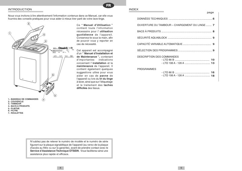Page n°1 - Manuel utilisateur Candy LTO 106 A SYMBOL
