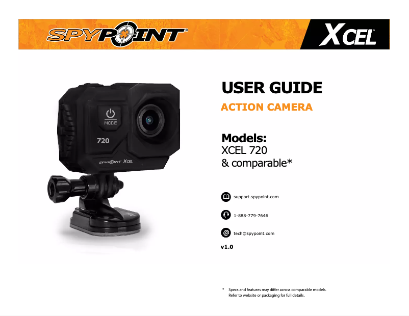 Image de la première page du manuel de l'appareil XCEL 720