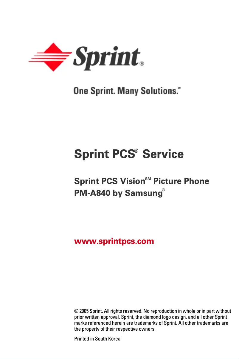 Page n°1 - Manuel utilisateur Samsung SPH-A840