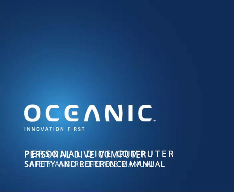 Page 1 de la notice Manuel utilisateur Oceanic Personal Dive Computer