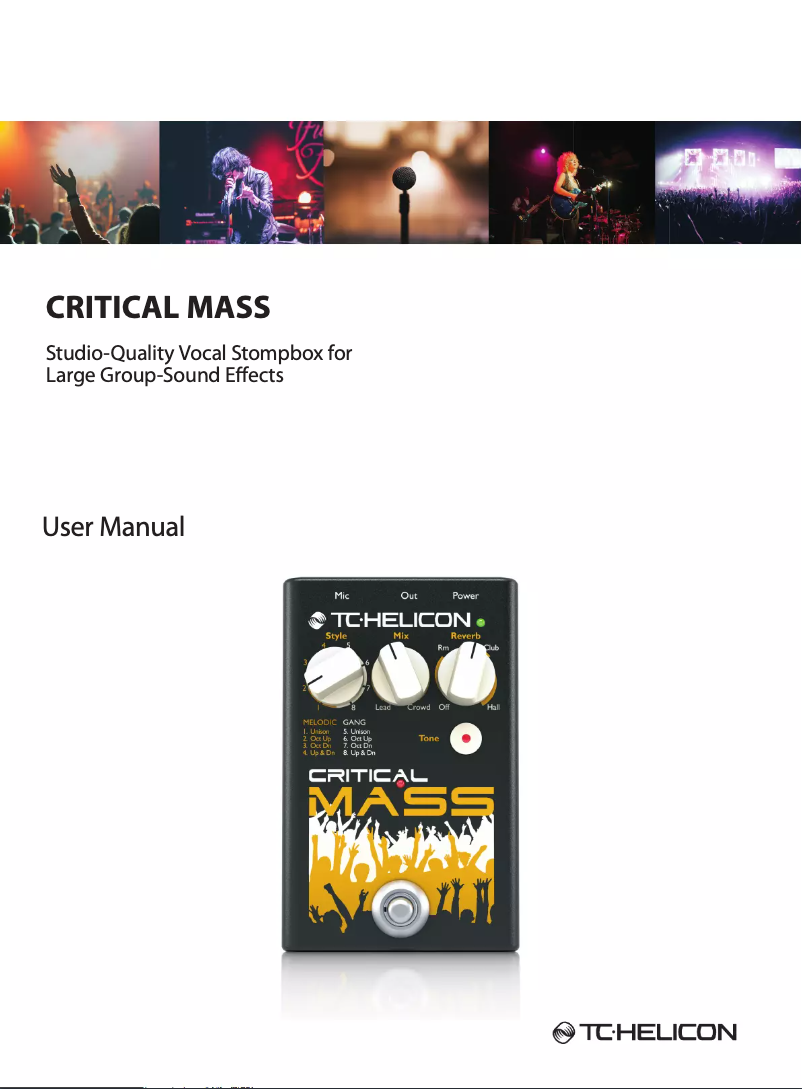 Page n°1 - Manuel utilisateur TC Helicon Critical Mass