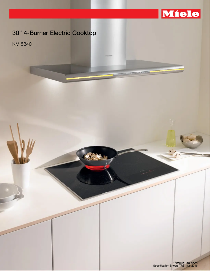 Page 1 de la notice Fiche technique Miele KM 5840