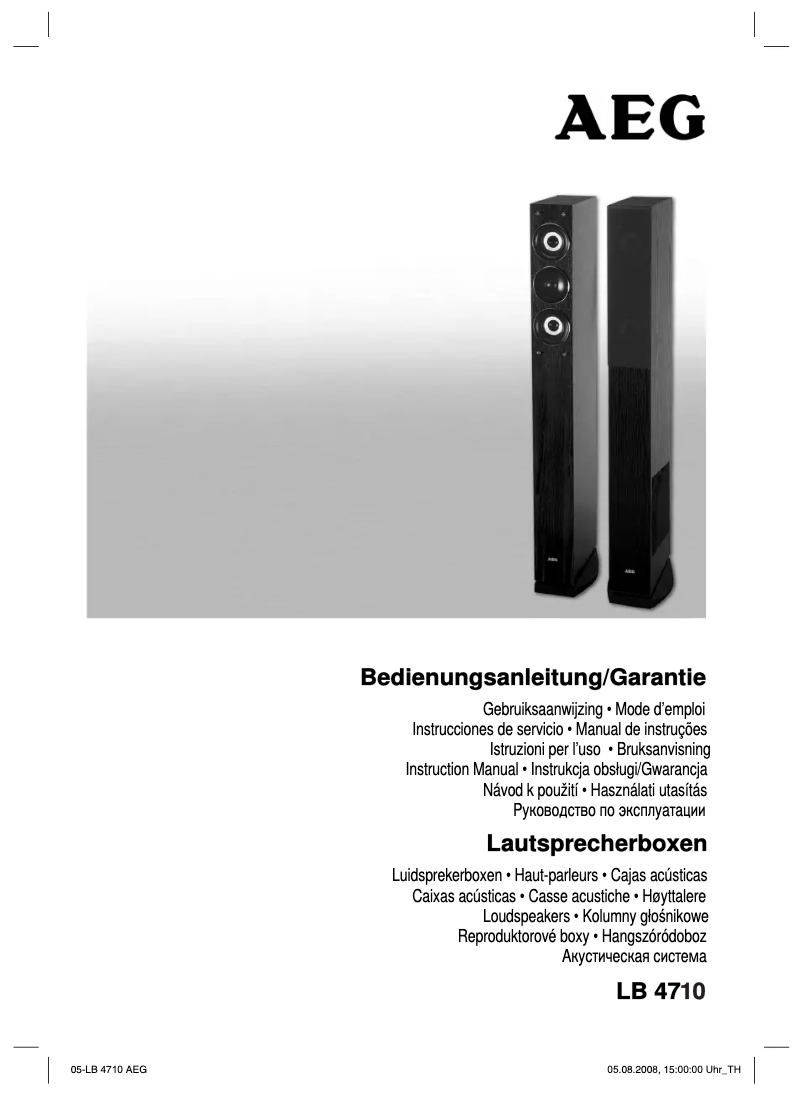 Page n°1 - Manuel utilisateur AEG LB 47
