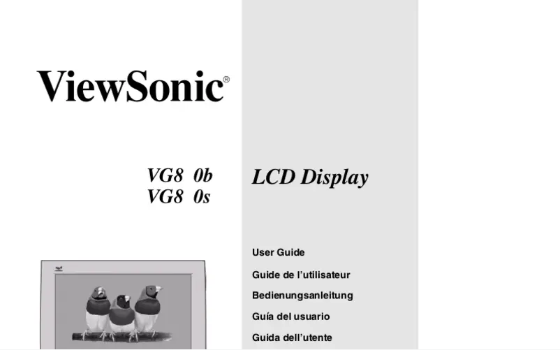 Page 1 de la notice Manuel utilisateur Viewsonic Graphic VG810s