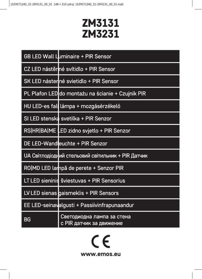 Page 1 de la notice Manuel utilisateur Emos ZM3131