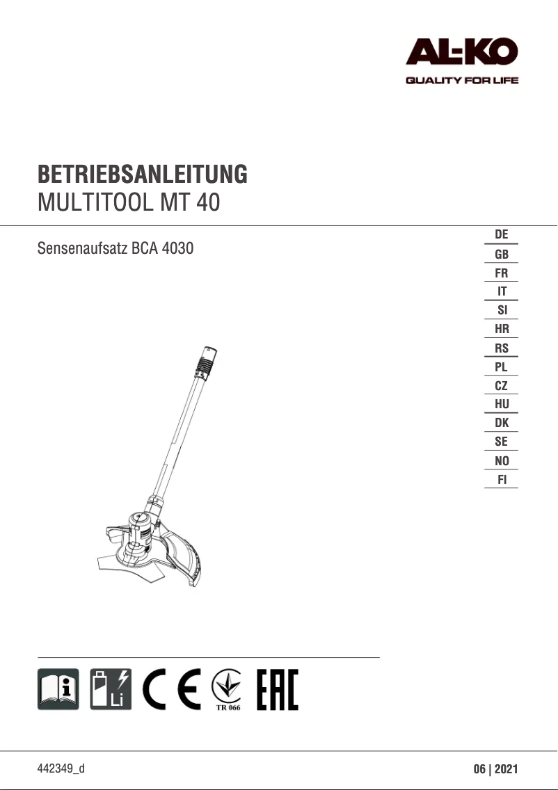Image de la première page du manuel de l'appareil BCA 4030