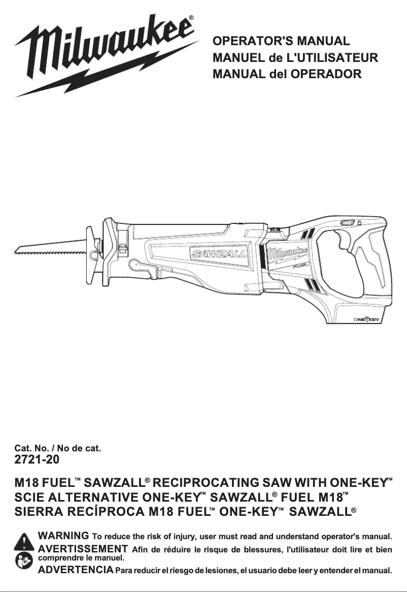 Page n°1 - Manuel utilisateur Milwaukee 2721-20