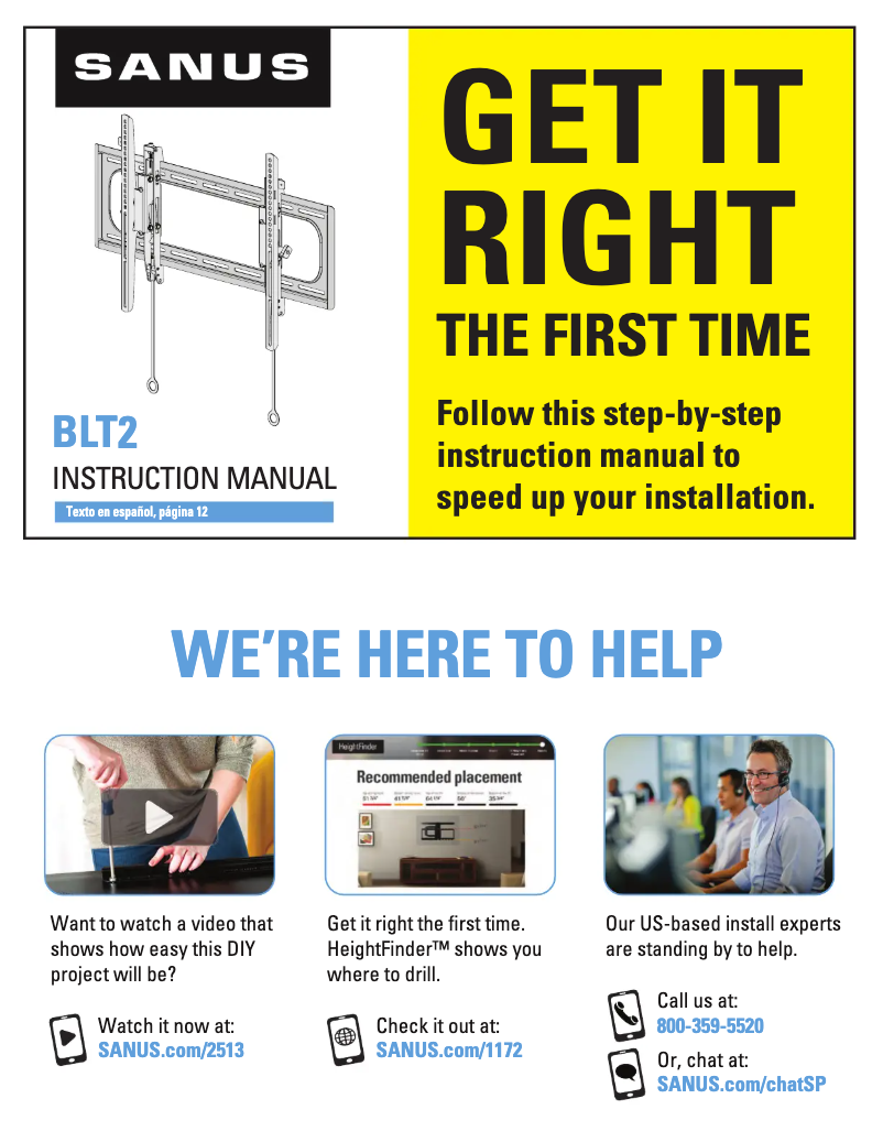 Page n°1 - Manuel utilisateur Sanus BLT2